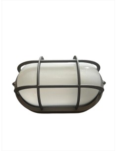 Goccia Illumin. 4520GR Marina grand ovale avec grille 100 W E27 gris graphite